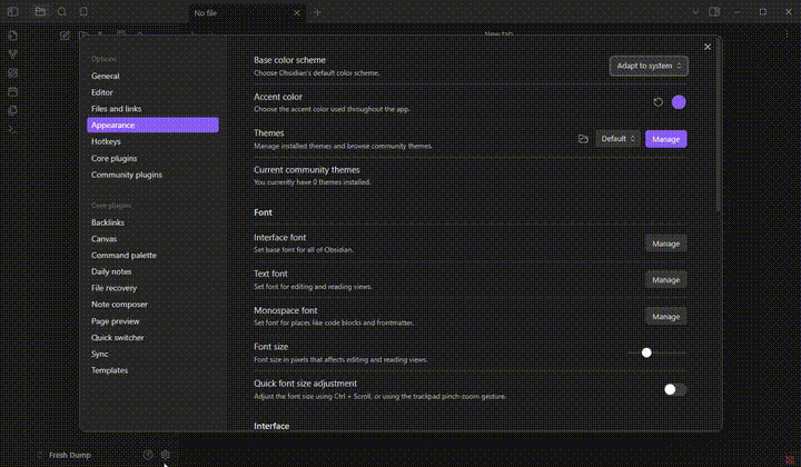 Installing the Obsidianite Theme